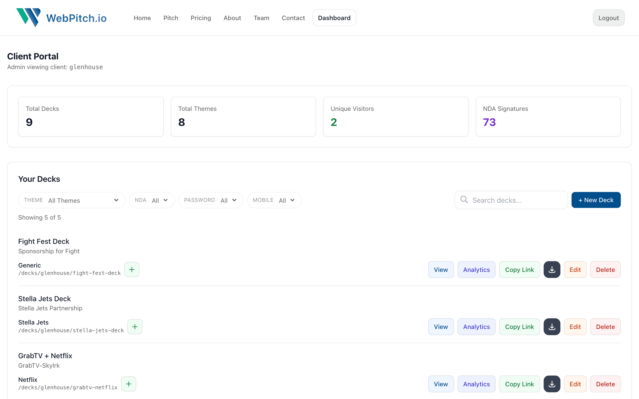 One hub for every deck, credential, and link screenshot